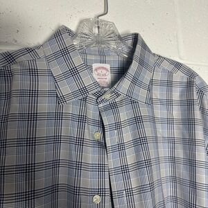 Brooks‎ Brothers Madison L Blue Plaid Long Sleeve Button Down Shirt Men's